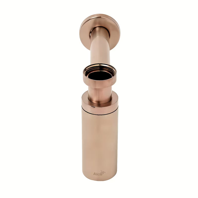 Alca Individual syfon umywalkowy DN32 w wykończeniu rose gold mat z metalową rozetą
