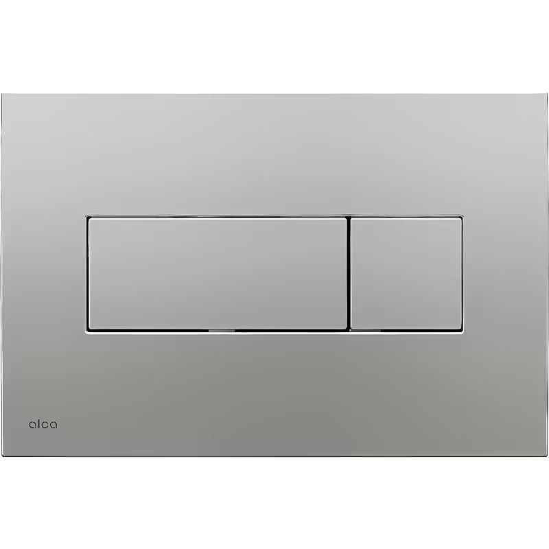 Przycisk spłukujący Alca w wykończeniu chrom-mat pro do systemów instalacyjnych podtynkowych i zbiorników pro do zabudowy.