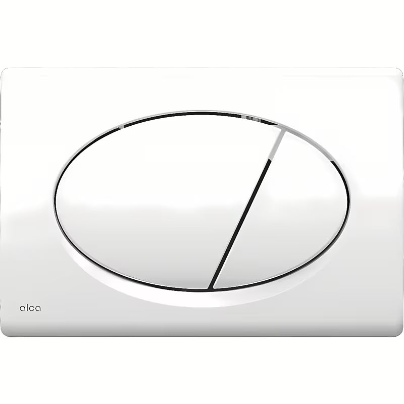 Biały przycisk spłukujący Alca M70 pro do systemów instalacyjnych przedściennych i zbiorników MISKA wc do zamurowania.