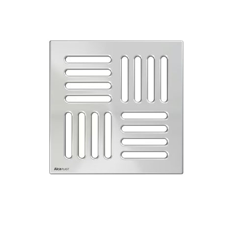 Wpust podłogowy Alca pro ramka 150×150 mm z pełnym rusztem ze stali nierdzewnej