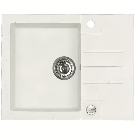 Granitowy zlewozmywak  Alveus na blat roboczy 595 x 475 mm w wykończeniu White 11