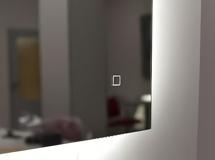 Prostokątne LUSTRO led Amirro 60x80 cm z sensorem z neutralnym białym oświetleniem 4000K.