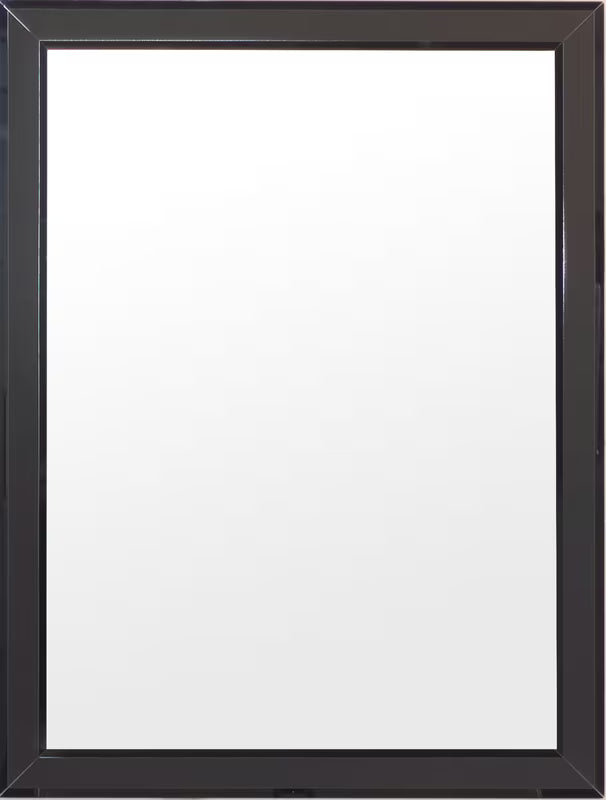 Prostokątne lustro łazienkowe lustro 60x80 cm z fazowanymi listwami w kolorze czarnym antracit.