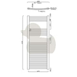 Kombinowany łazienkowy grzejnik łazienkowy Anima Marcus 450x1118 mm w wykończeniu chrom z wygiętym profilem.