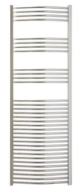 Kombinowany grzejnik łazienkowy grzejnik łazienkowy Anima Marcus 450x1760 mm w wykończeniu chrom z wygiętym profilem.