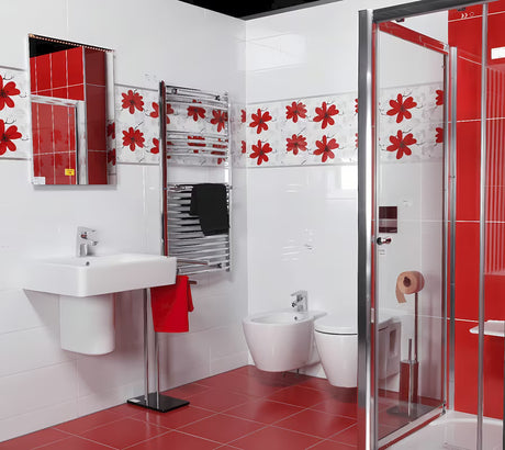 Kombinowany grzejnik łazienkowy grzejnik łazienkowy Anima Marcus 600x1760 mm w wykończeniu chrome z wygiętym profilem.