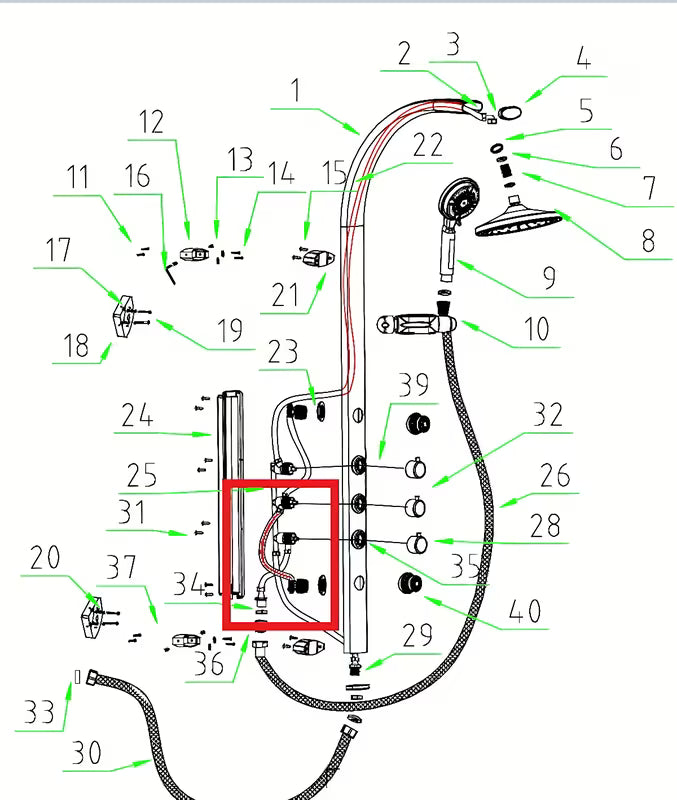 Wężyk przyłączeniowy Anima Easyshower 4 jako część zamienna pro panel prysznicowy