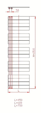 Biały kombinowany łazienkowy grzejnik łazienkowy Anima Oliver 45x151 cm pro ogrzewania i suszenia ręczników.