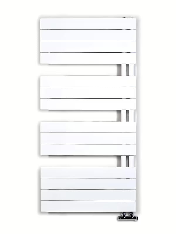 Biały kombinowany łazienkowy grzejnik łazienkowy Anima Oliver 60x122 cm, odpowiedni pro ogrzewania i suszenia ręczników.