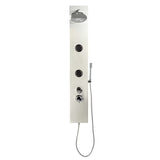 Panel prysznicowy Anima Primeshower z baterią jednouchwytową, deszczownicą, słuchawką prysznicową i dyszami masującymi.