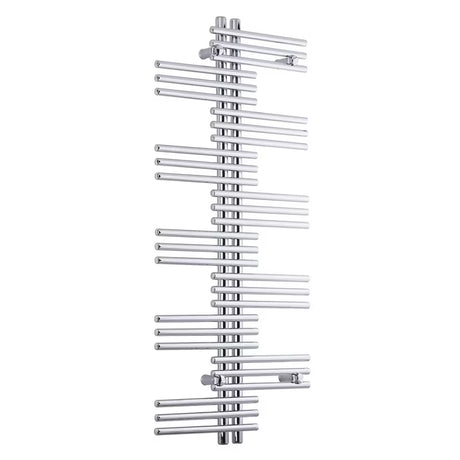 Chromowany kombinowany grzejnik łazienkowy Anima Titus 55x125 cm z podłączeniem środkowym 50 mm
