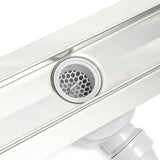 Odpływ liniowy Anima 70 cm w wykończeniu chrome z rusztem 65 cm i syfonem DN40