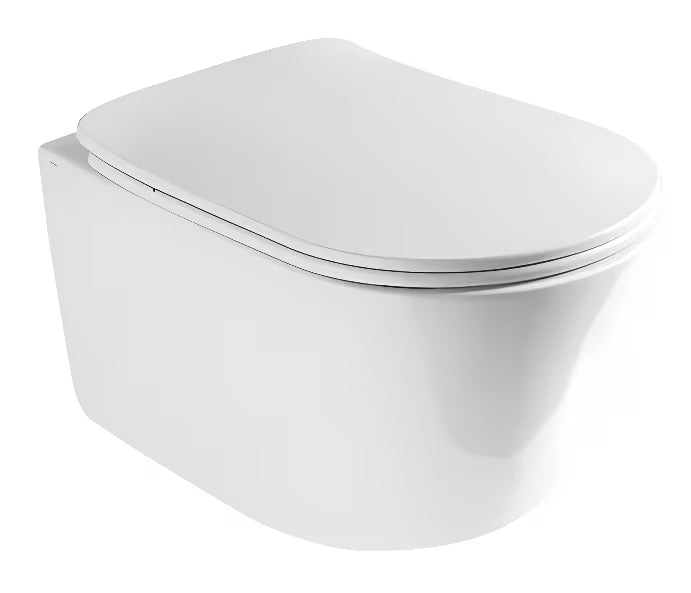 Miska WC Wisząca Axa Eva w kolorze białym z cichym spłukiwaniem wirowym i nowoczesnym designem.