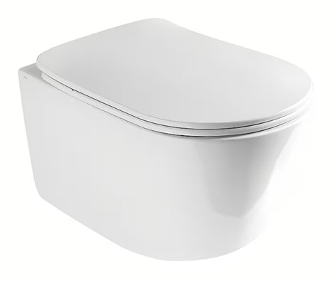Miska WC Wisząca Axa Eva w kolorze białym z cichym spłukiwaniem wirowym i nowoczesnym designem.
