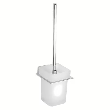Ścienna SZCZOTKA do Wc Bemeta Niki w chromowanym wykończeniu z matowym szkłem i kwadratowym designie