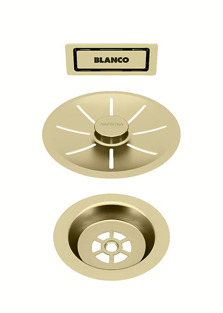 Komplet odpływowy Blanco InFino z przelewem C-overflow w wykończeniu satynowe złoto Gold Edition