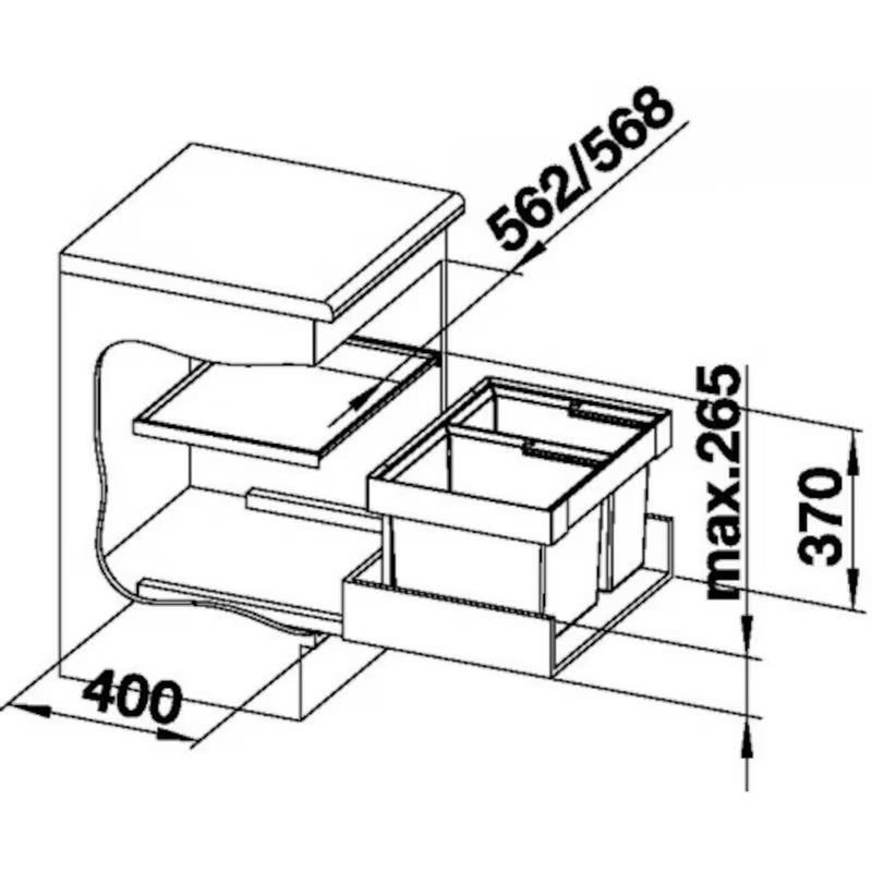 Kosz na Śmieci sorter Blanco Flexon II o nowoczesnym i funkcjonalnym designie do kuchni