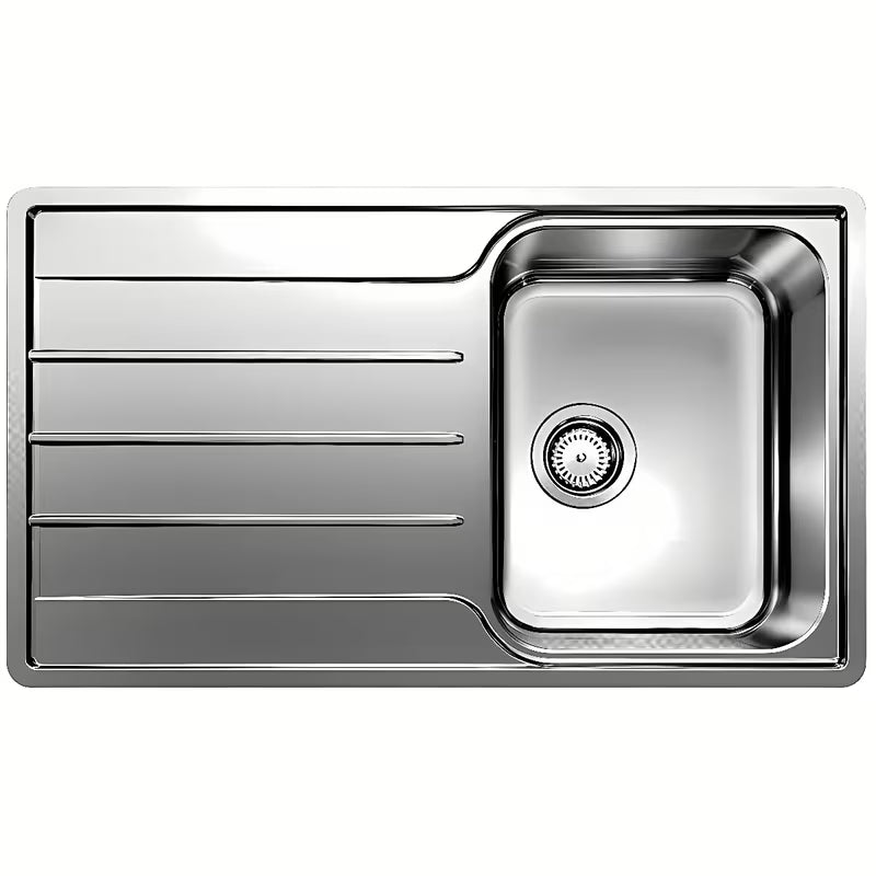 Stalowy zlewozmywak  Blanco na blat roboczy z ociekaczem i szczotkowaną powierzchnią