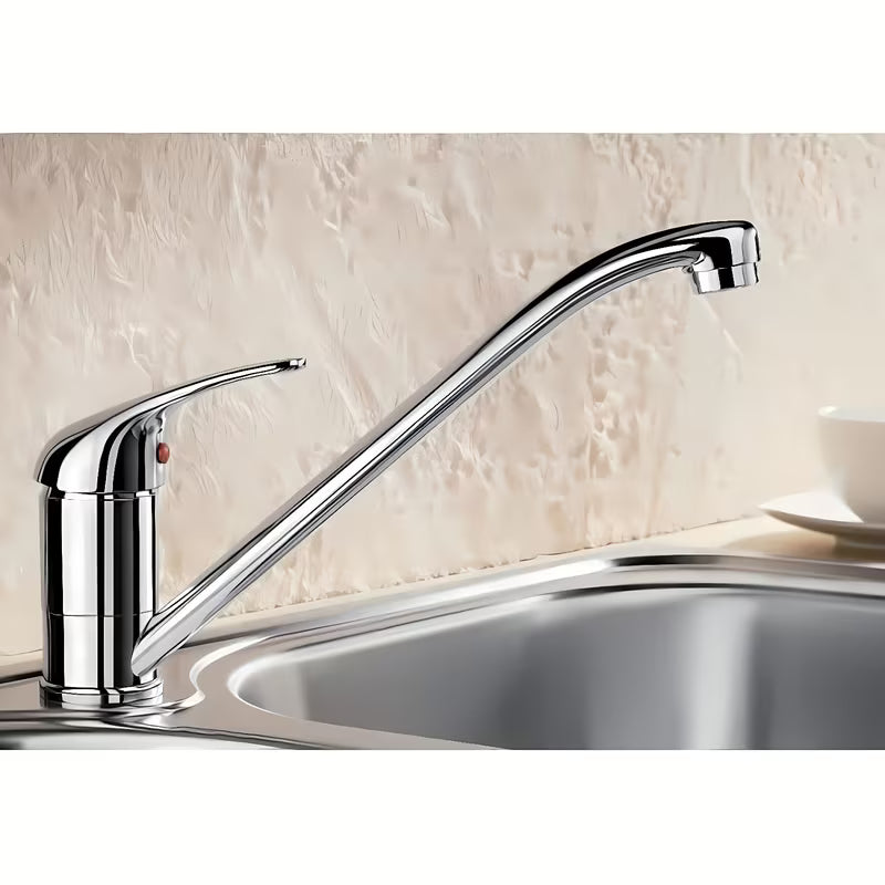 Chromowana jednouchwytowa bateria zlewozmywakowa Blanco Daras s z obrotową wylewką o zaokrąglonym wzornictwie