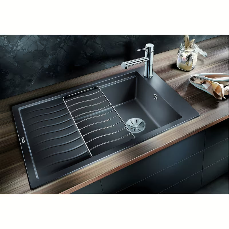 Blanco Elon45 S granitowy zlewozmywak kuchenny z ociekaczem w kolorze rock grey