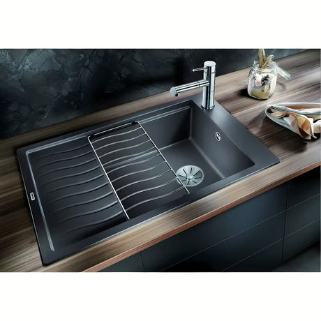 Blanco Elon45 S granitowy zlewozmywak kuchenny z ociekaczem w kolorze rock grey