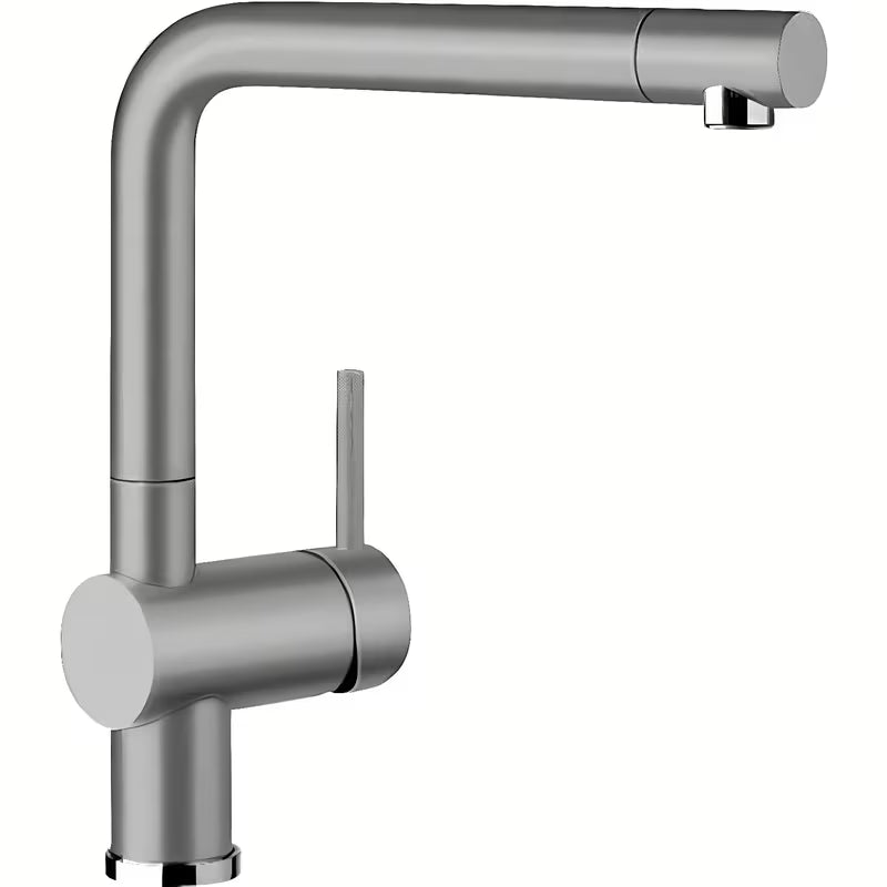 Bateria zlewozmywakowa Blanco Linus w kolorze aluminium z powierzchnią Silgranit-look i obrotową wylewką