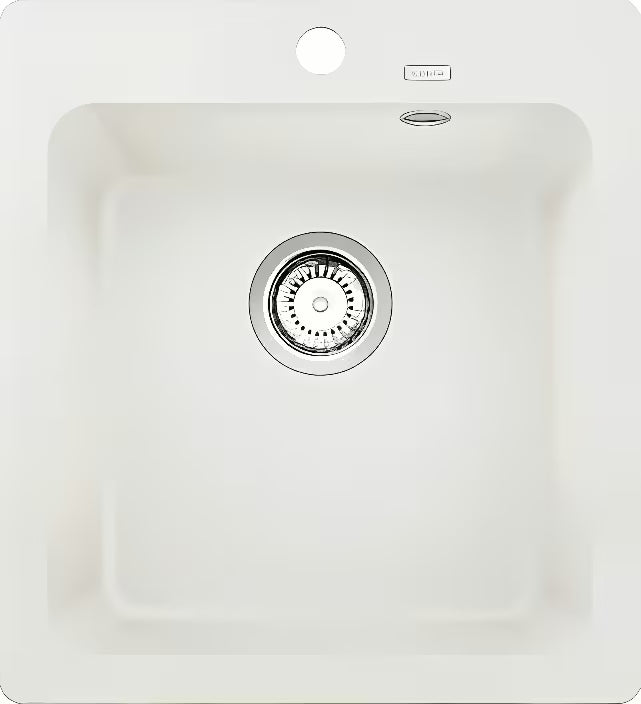 Biały granitowy zlewozmywak kuchenny zlewozmywak jednokomorowy Blanco Naya 45 pro montaż na blat roboczy