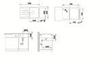 Blanco Zia 45 S Compact granitowy zlewozmywak  z ociekaczem, antracit, montaż nablatowy
