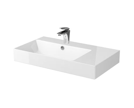 Biała wiszące umywalka meblowa Cersanit Inverto ceramiczna, 80,5x45,5 cm