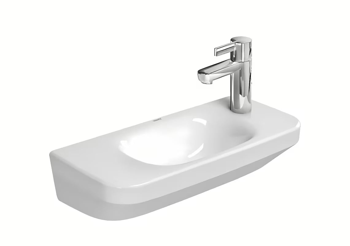 Biała ceramiczna mała umywalka Duravit Durastyle 50x22 cm bez otworu na baterię i bez przelewu