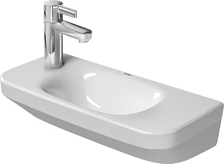 Biała umywalka wisząca Duravit durastyle 50 x 22 cm bez przelewu z płaską pro pod armaturę