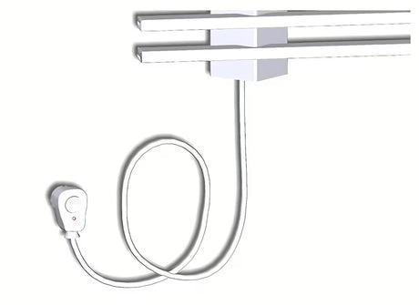 Biały elektryczny łazienkowy suszarka na ręczniki Elvl Liner 39,5x55 cm pro do montażu ściennego.