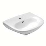 Biała wiszące ceramiczna umywalka Fayans Neo 50 x 40 cm z otworem pro na baterię pośrodku