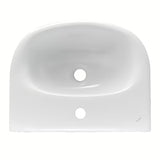 Biała wiszące ceramiczna umywalka Fayans Neo 50 x 40 cm z otworem pro na baterię pośrodku