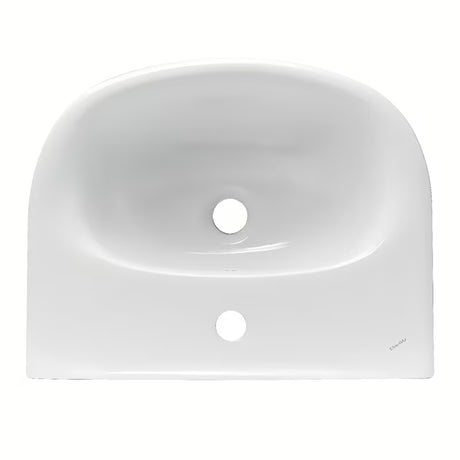 Biała wiszące ceramiczna umywalka Fayans Neo 50 x 40 cm z otworem pro na baterię pośrodku