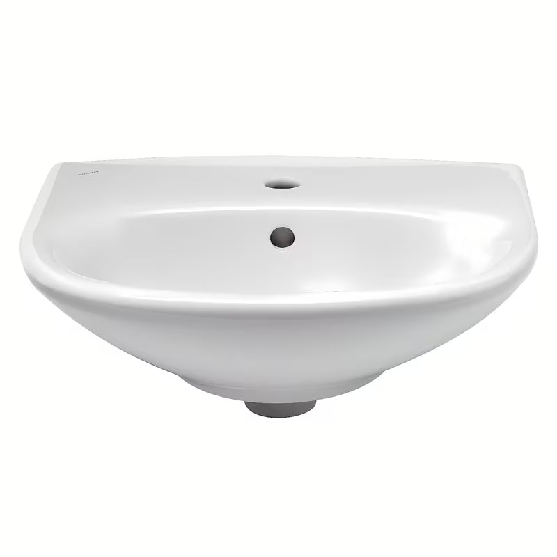 Biała wiszące ceramiczna umywalka Fayans Neo 55 x 44 cm z otworem pro na baterię pośrodku