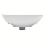 Biała wiszące ceramiczna umywalka Fayans Neo 55 x 44 cm z otworem pro na baterię pośrodku