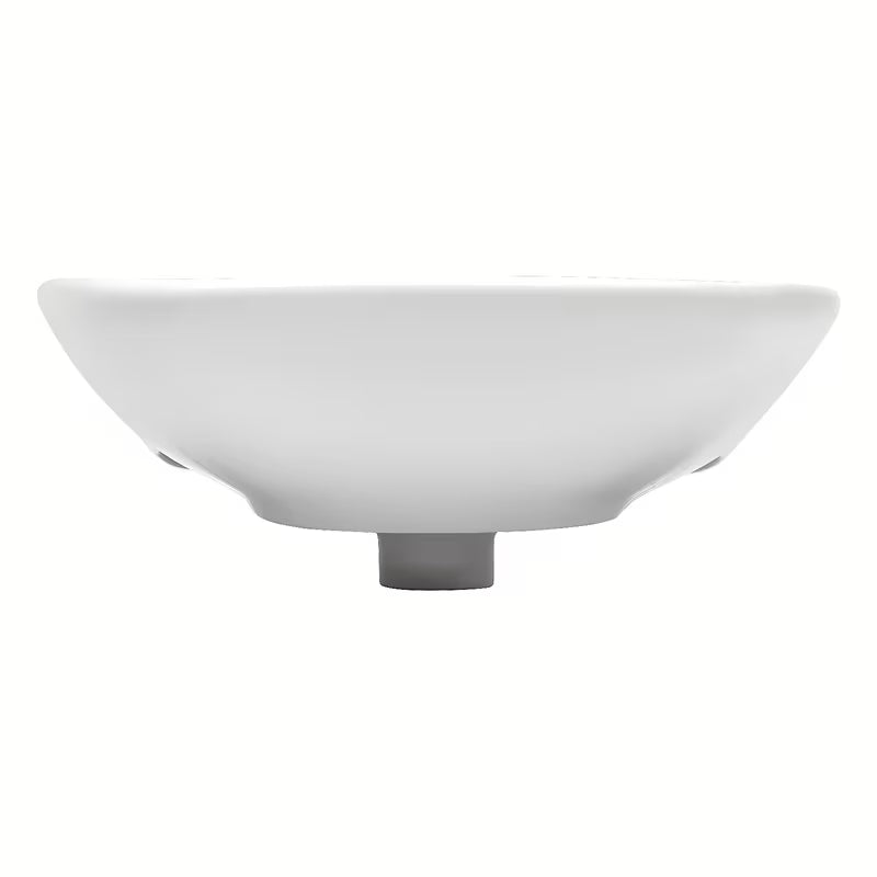 Biała wiszące ceramiczna umywalka Fayans Neo 55 x 44 cm z otworem pro na baterię pośrodku