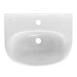 Biała wiszące ceramiczna umywalka Fayans Neo 55 x 44 cm z otworem pro na baterię pośrodku