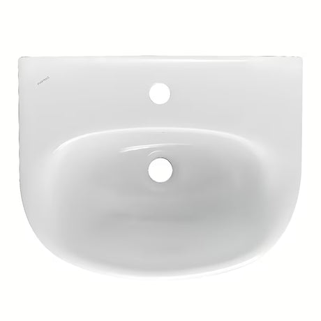 Biała wiszące ceramiczna umywalka Fayans Neo 55 x 44 cm z otworem pro na baterię pośrodku