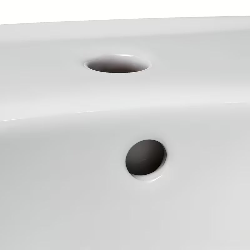 Biała wiszące ceramiczna umywalka Fayans Neo 55 x 44 cm z otworem pro na baterię pośrodku