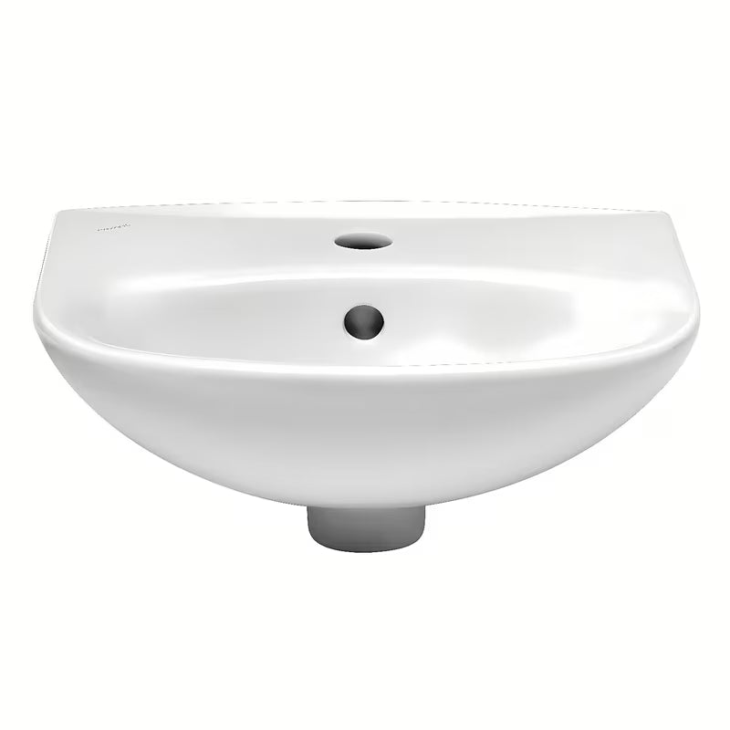 Biała ceramiczna mała umywalka Fayans Neo 40x32 cm z otworem pro na baterię pośrodku