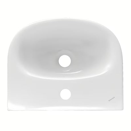 Biała ceramiczna mała umywalka Fayans Neo 40x32 cm z otworem pro na baterię pośrodku