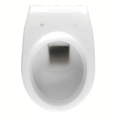 Białe miska WC wisząca Fayans Neo z trwałej ceramiki sanitarnej z odpływem poziomym i oszczędnym spłukiwaniem DualFlush.