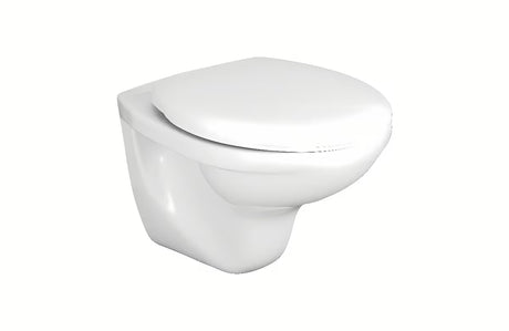 Biały miska WC wisząca Fayans Neo bez układu spłukującego z odpływem poziomym
