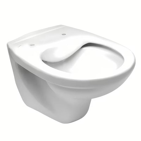 Biały miska WC wisząca Fayans Neo bez układu spłukującego z odpływem poziomym