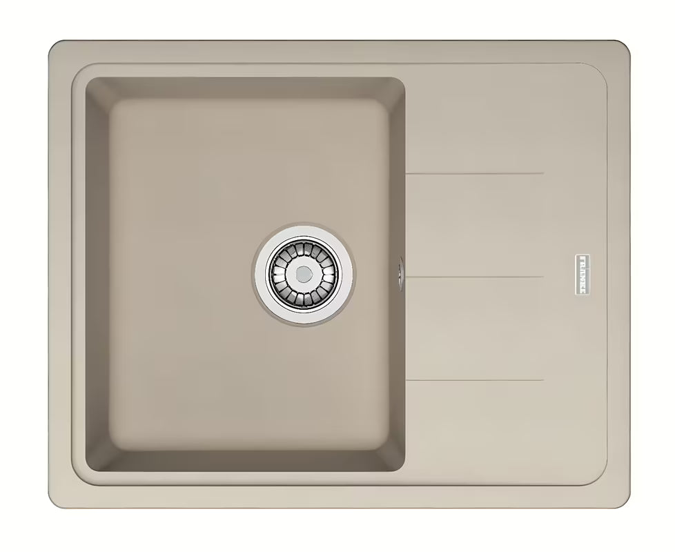 Granitowy zlewozmywak  Franke BFG 611-62 z ociekaczem w kolorze sahara pro montaż na blat roboczy.