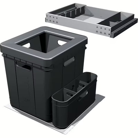 Franke Mythos kosz na śmieci sorter w kolorze czarnym z półką i filtrem węglowym przeciw zapachom
