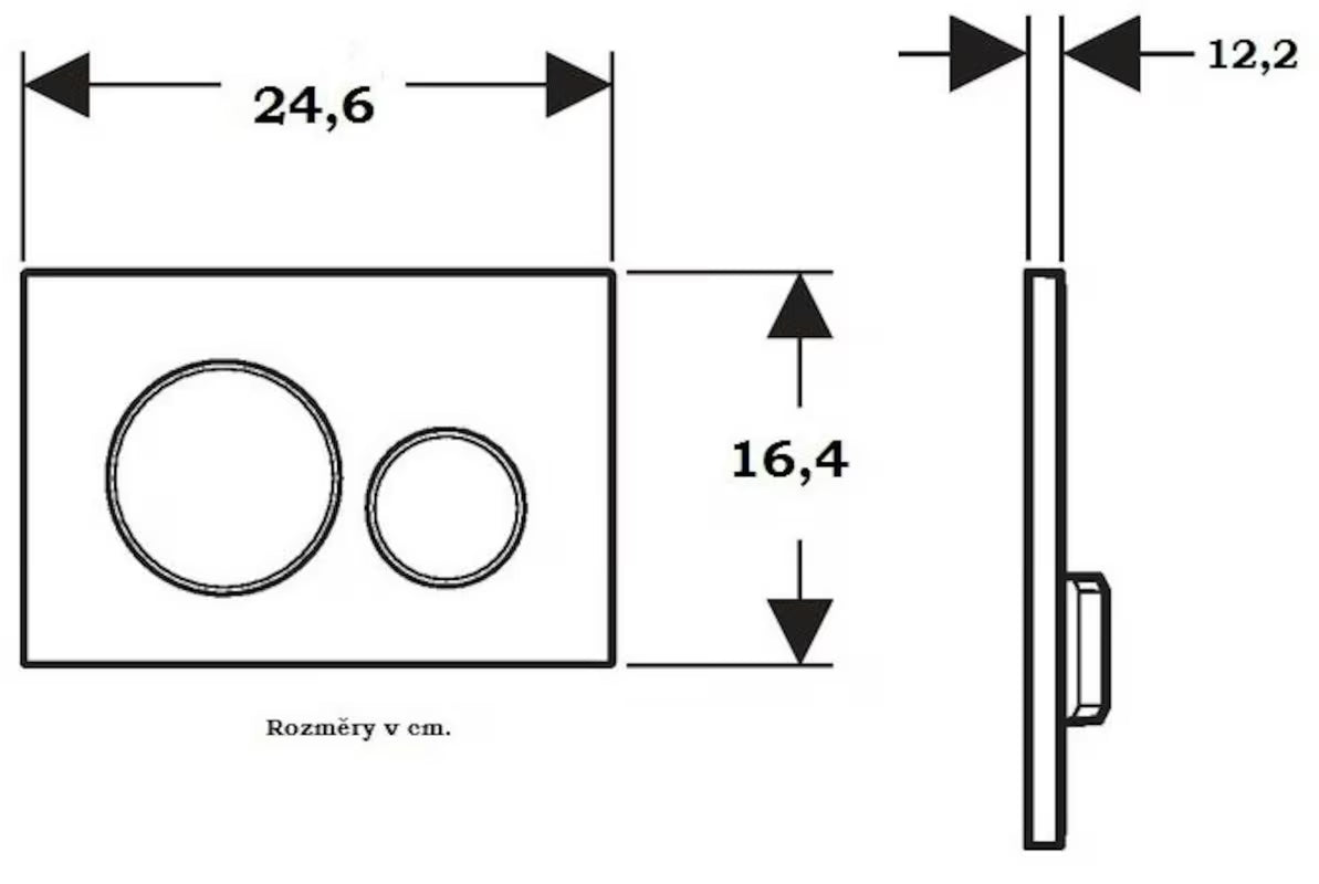 Białe chromowane dwudzielne przycisk spłukujący Geberit Omega20 pro do spłuczek podtynkowych Geberit Omega.
