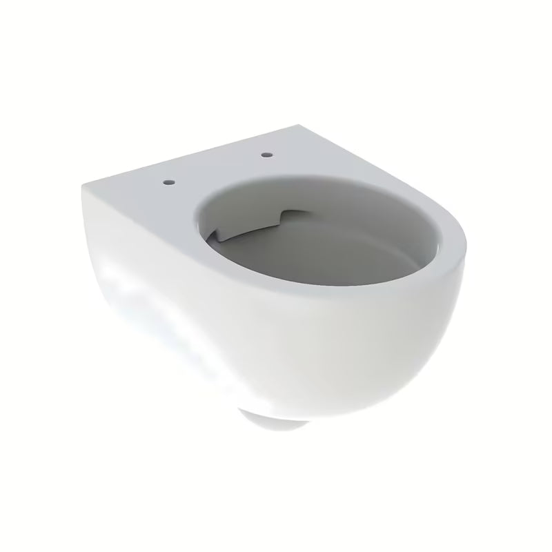 Białe miska WC wisząca Geberit Selnova Rimfree z ukrytym mocowaniem pro łatwego czyszczenia